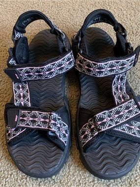 Women's Teva Original Universal 7 Adjustable Straps Sandals Aztec Shoes Black